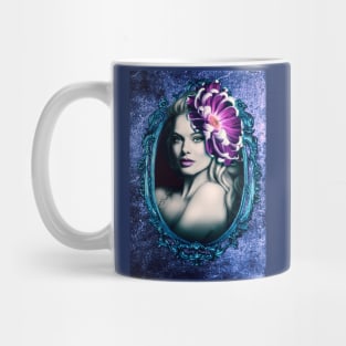 Purple and Pink Artwork Flower Portrait digital Art Mug